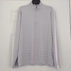 JOHNNIE O Justin Pullover Top Men's M Seal Gray Print 1/4 Zip Lightweight Logo